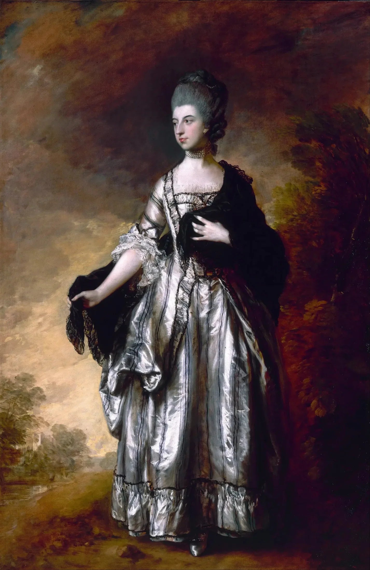 Isabelle, vicomtesse Molyneux, plus tard comtesse de Sefton - Thomas Gainsborough image 1 copie de tableau peinte à la main