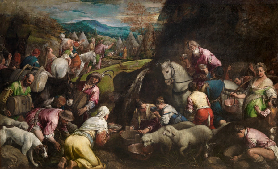 Les Israélites boivent l'eau miraculeuse - Jacopo Bassano