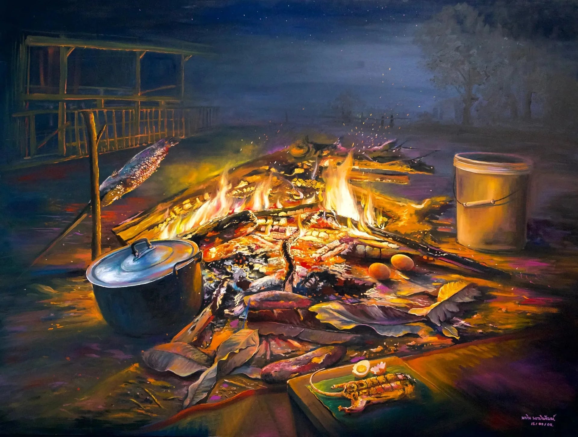 Issan | 160 X 120 cm image 1 copie de tableau peinte à la main
