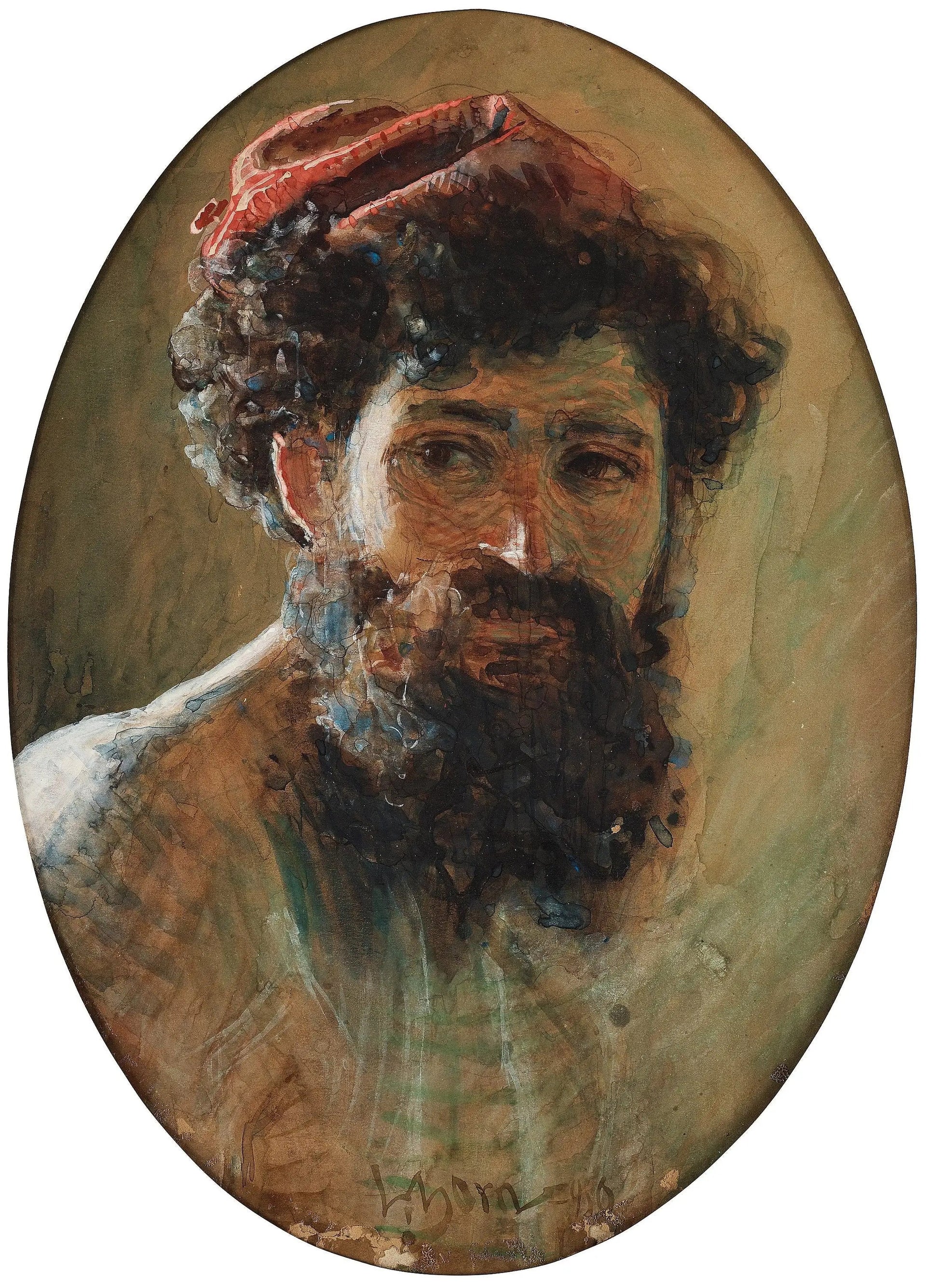 Italien avec chapeau rouge - Anders Zorn image 1 copie peinte à la main à l’huile