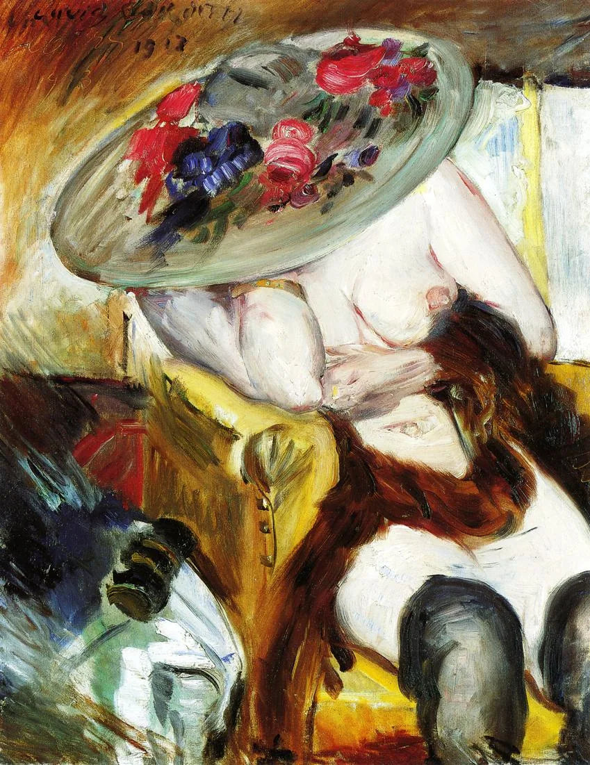 Italienerin in gelbem Stuhl - Lovis Corinth