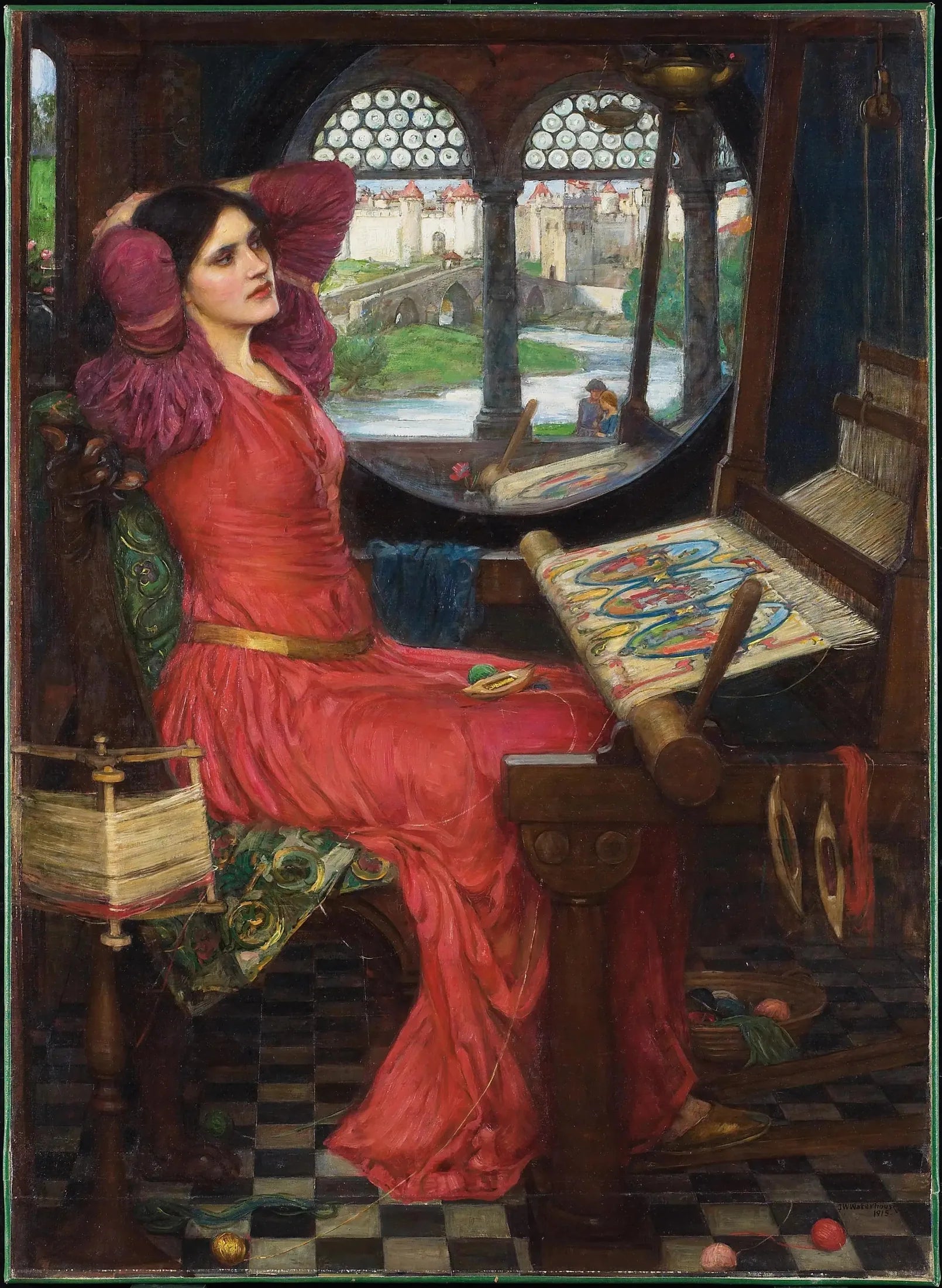 J'en ai à moitié marre des ombres, dit la Dame de Shalott - John William Waterhouse image 1 reproduction de peinture à l’huile