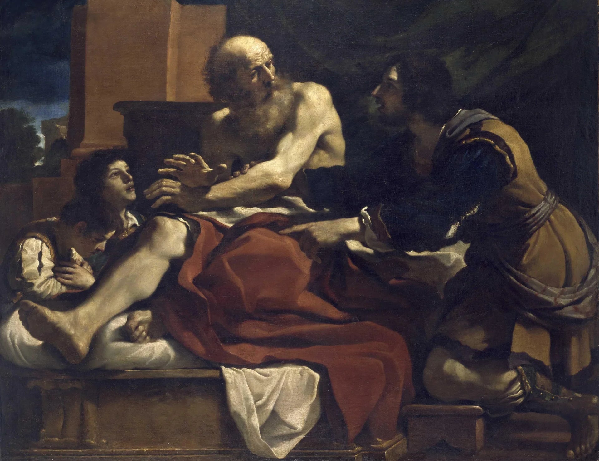 Jacob bénissant les fils de Joseph - Guercino image 1 copie peinte à la main à l’huile