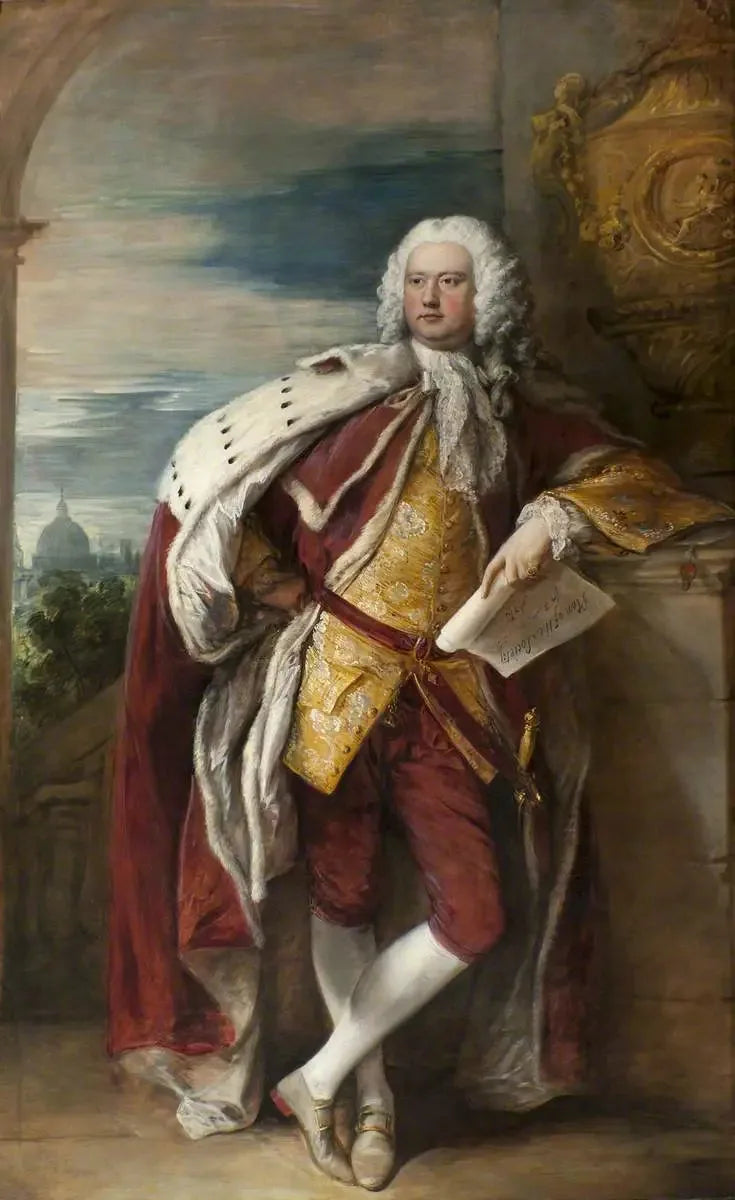 Jacob Bouverie (1694–1761), premier vicomte de Folkestone et premier président de la Society of Arts (d'après Thomas Hudson) - Thomas Gainsborough image 1 copie de tableau peinte à la main