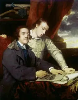 James Paine, architecte et son fils, James - Joshua Reynolds image 1 reproduction artisanale de tableau