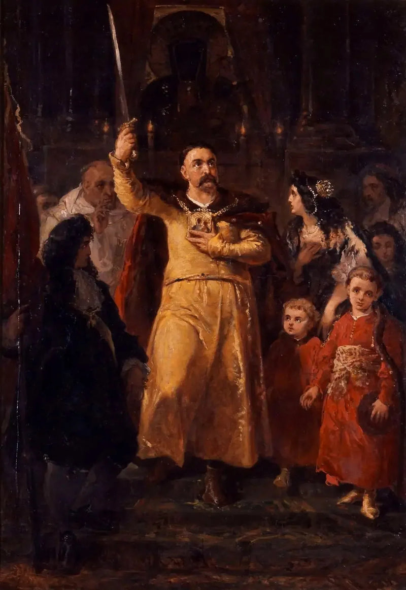 Jan III Sobieski składa ślub w Częstochowie (szkic) - Jan Matejko
