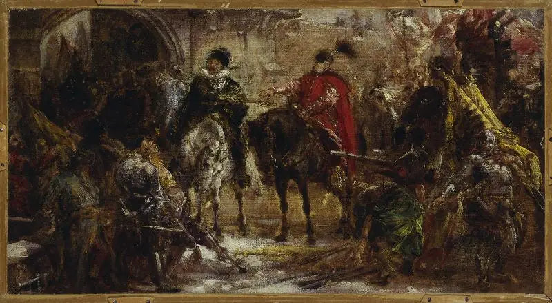 Jan Zamoyski à Byczyna, croquis - Jan Matejko image 1 tableau peint à l’huile sur toile