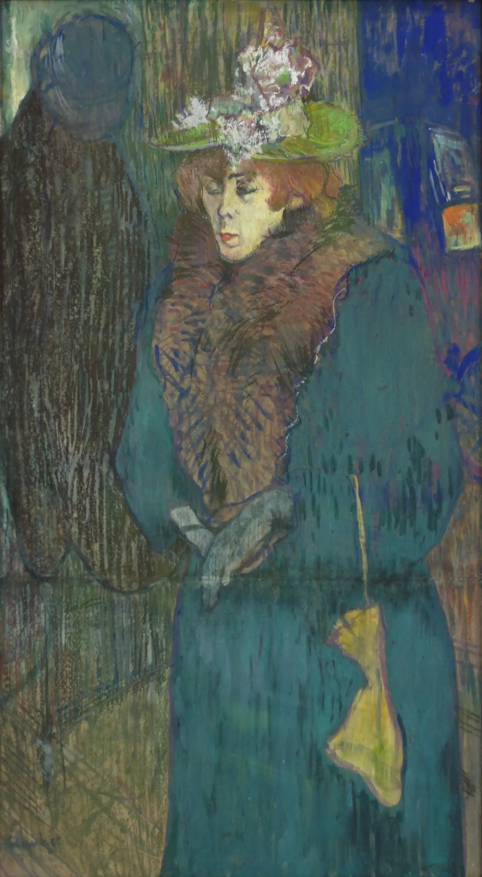 Jane Avril arrivant au Moulin Rouge - Henri de Toulouse-Lautrec image 1 copie de tableau peinte à la main