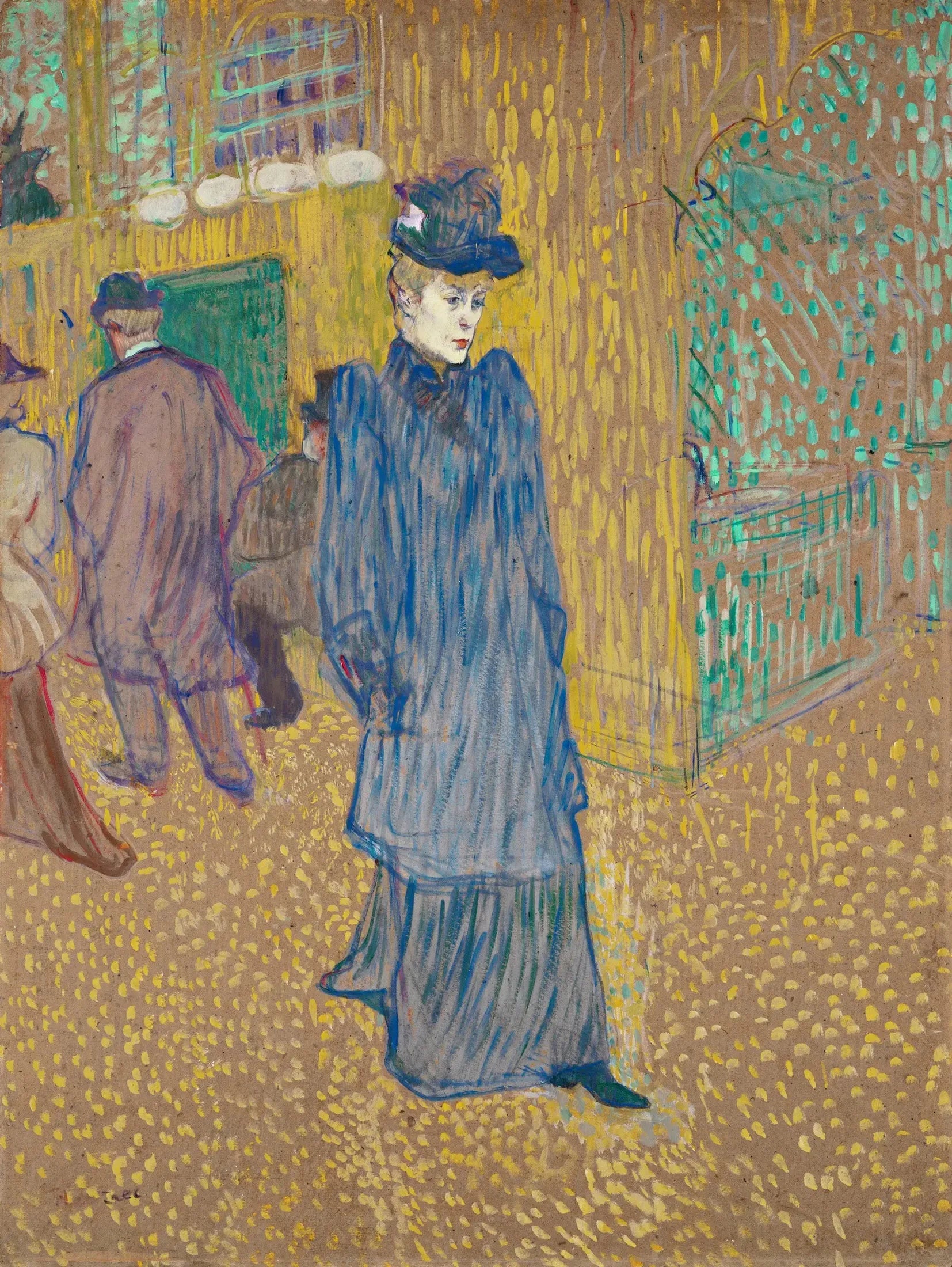 Jane Avril sortant du Moulin-Rouge - Henri de Toulouse-Lautrec image 1 reproduction d’œuvre d’art à l’huile