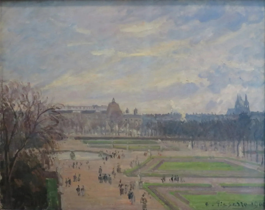 Jardin des Tuileries, temps nuageux et lumineux - Camille Pissarro