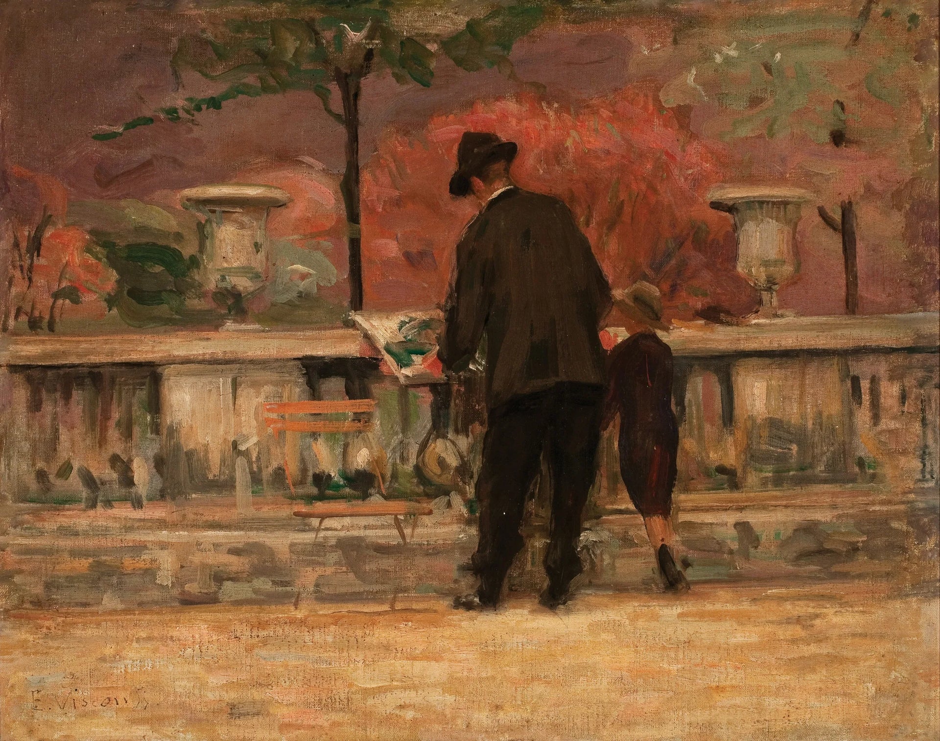 Jardin du Luxembourg - Eliseu Visconti image 1 reproduction de peinture à l’huile