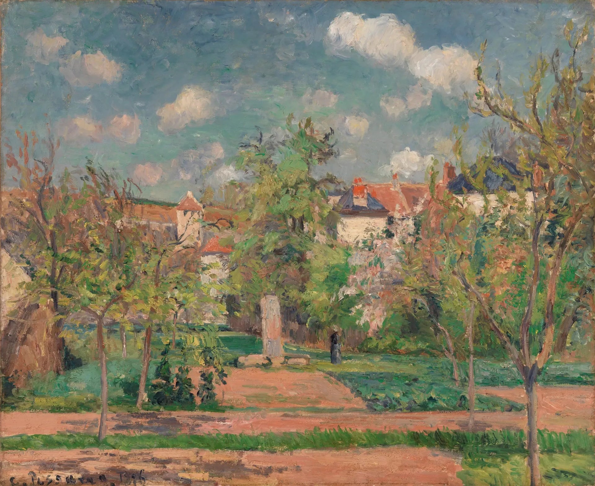 Jardin en Plein Soleil (Le Jardin au grand soleil, Pontoise) - Camille Pissarro image 1 reproduction de peinture à l’huile