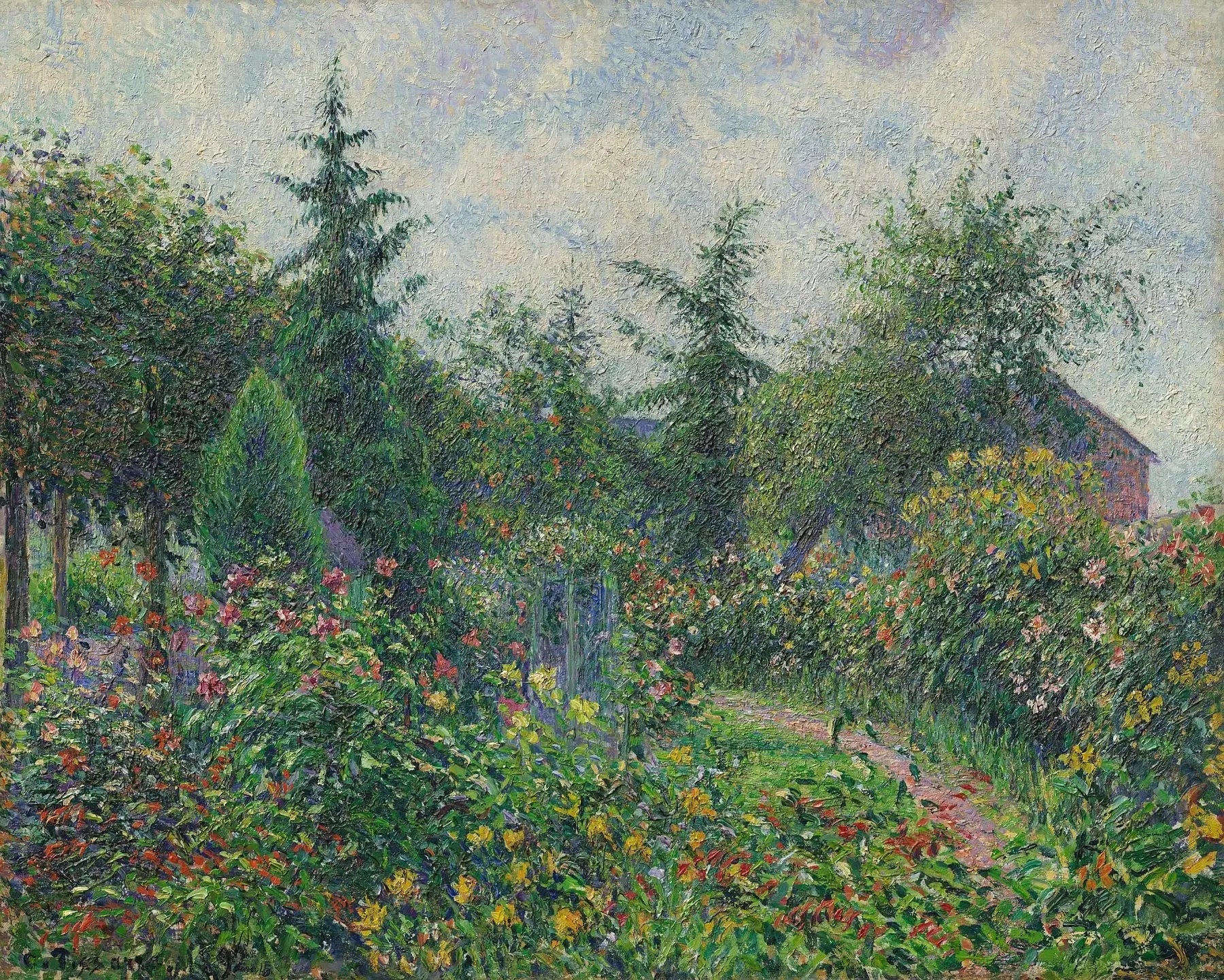 Jardin et poulailler chez Octave Mirbeau, Les Damps - Camille Pissarro image 1 copie peinte à la main à l’huile