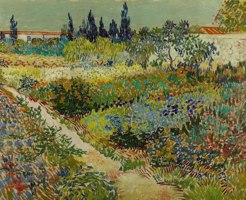 Jardin fleuri avec allée - Vincent van Gogh