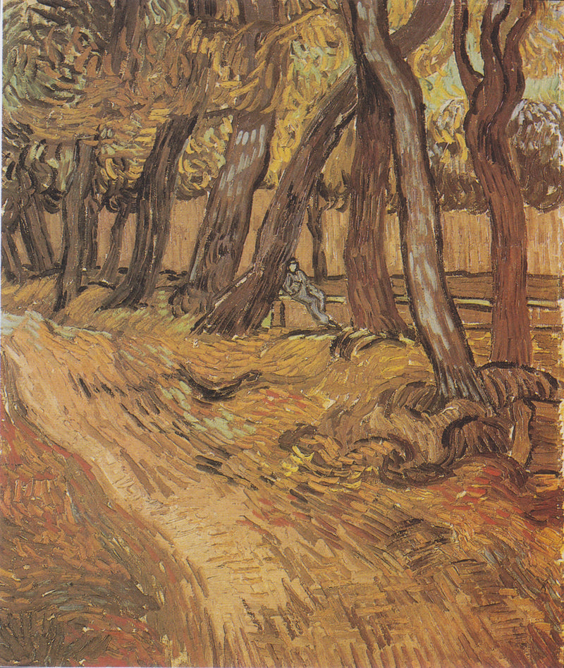 Le Jardin de l’hôpital Saint-Paul avec figure – Van Gogh