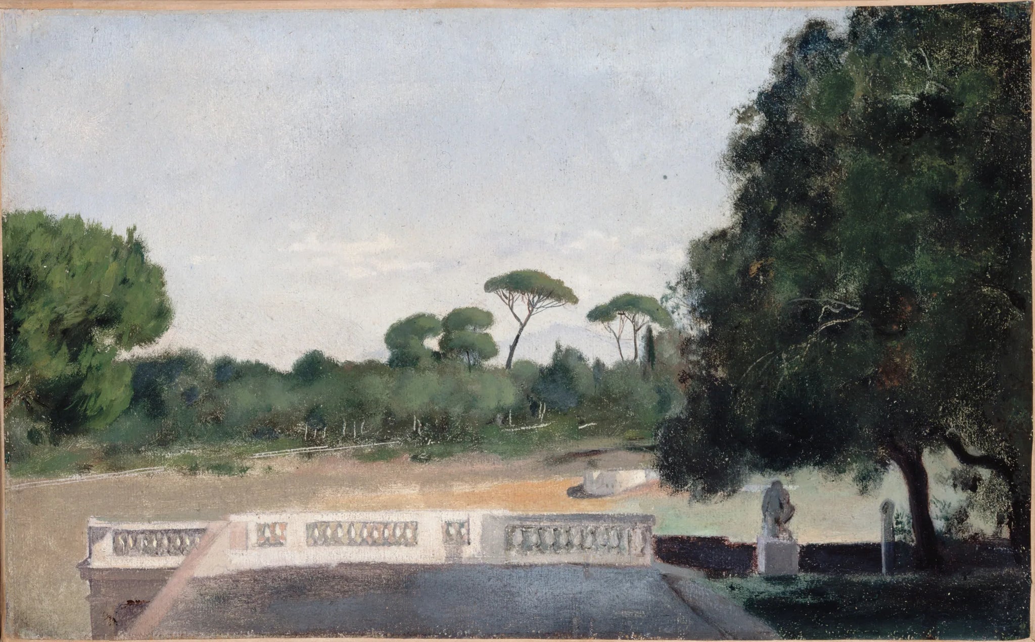 Jardins de la Villa Borghèse vus depuis la Villa Médicis à Rome - Jean-Jacques Henner image 1 reproduction de peinture à l’huile