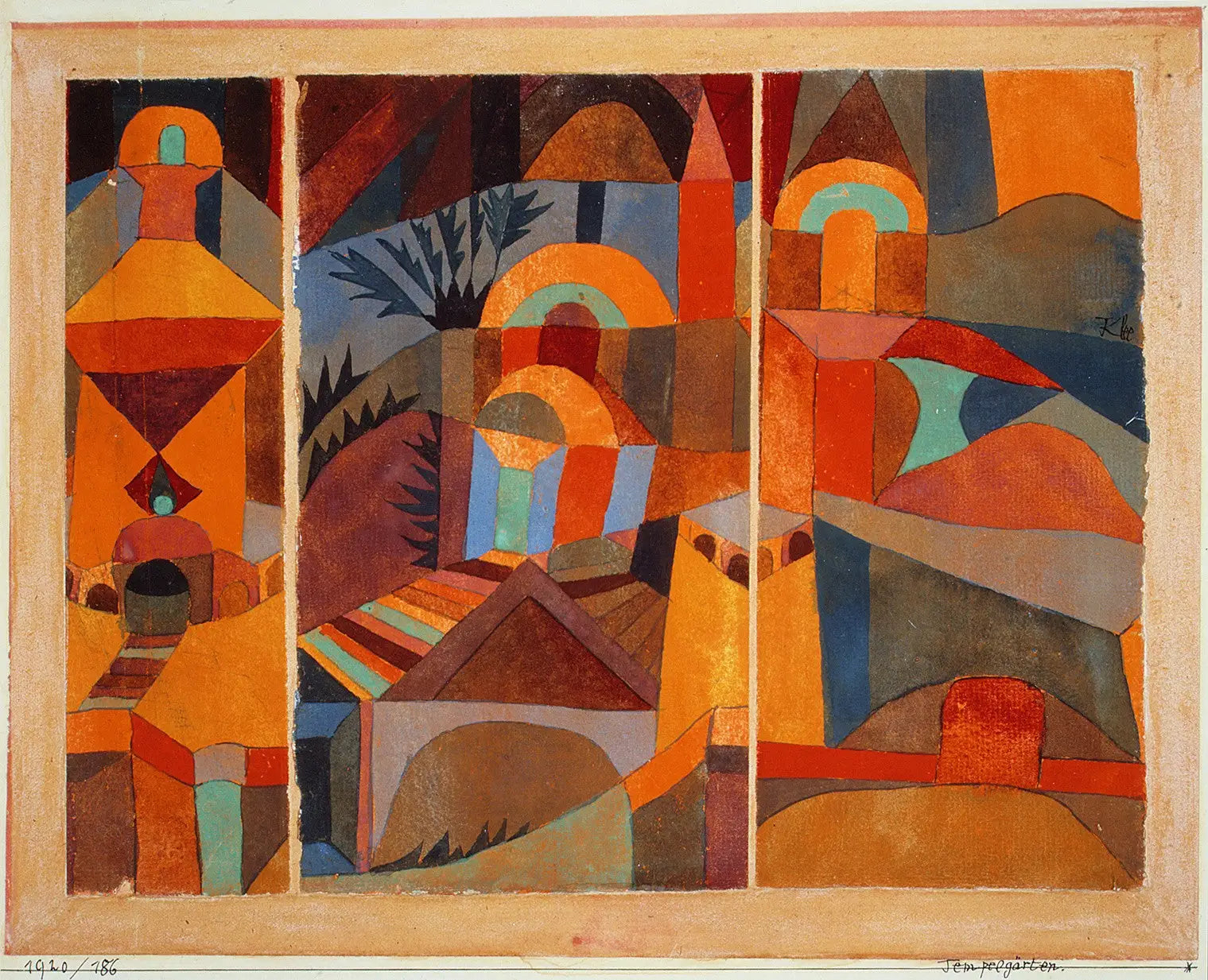 Jardins du Temple - Paul Klee image 1 copie peinte à la main à l’huile