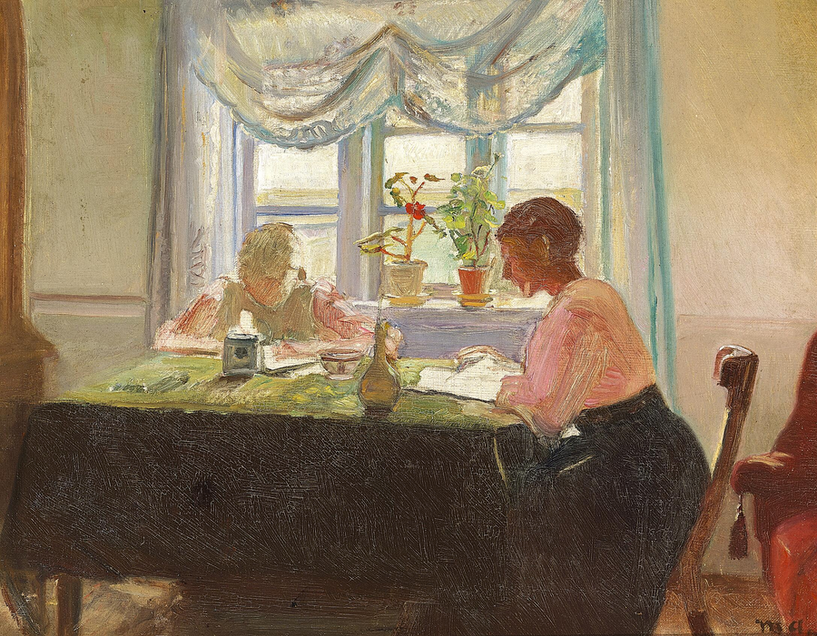 Je fais mes devoirs près de la fenêtre. - Michael Peter Ancher