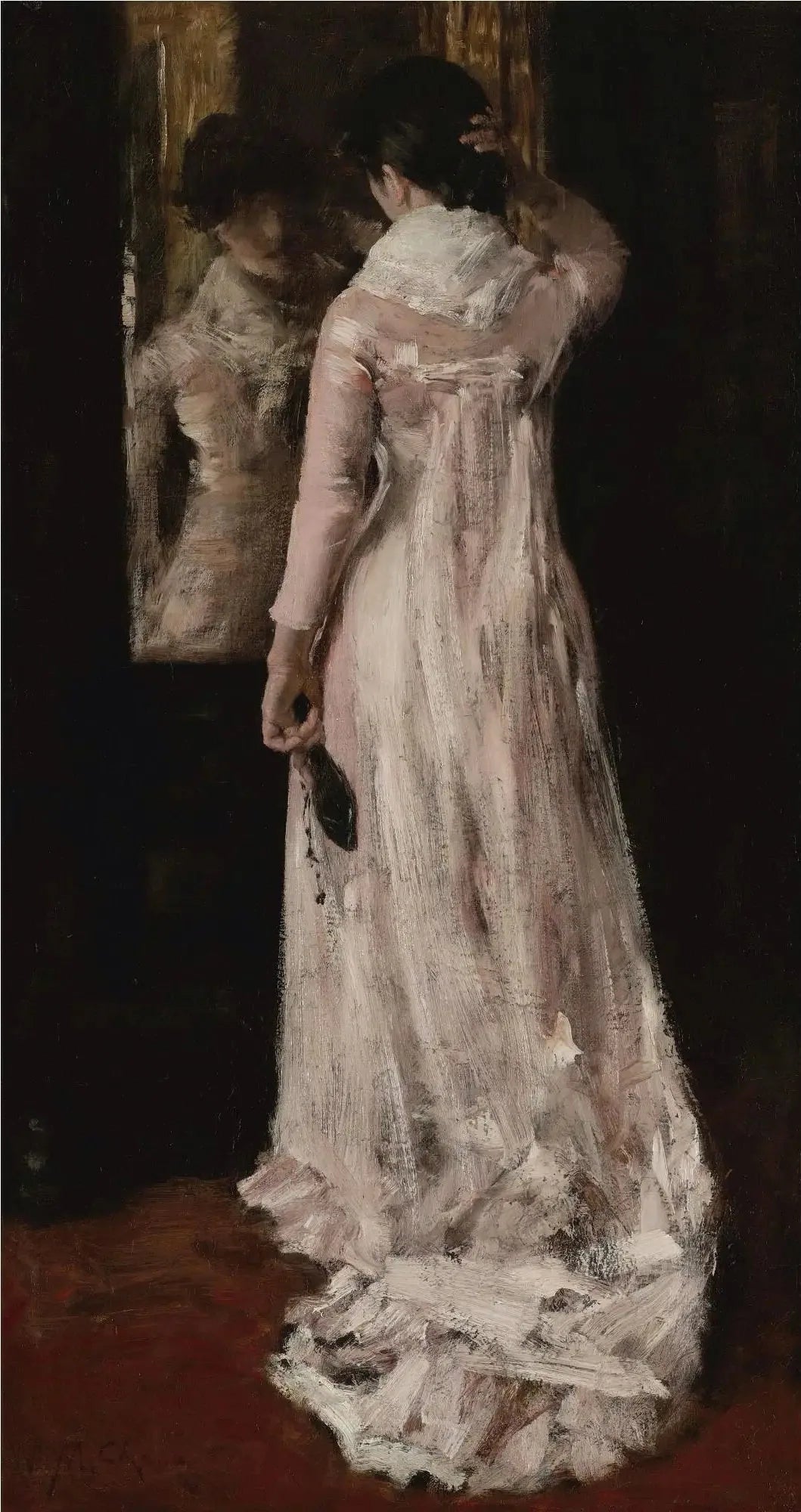 Je pense que je suis prêt maintenant - William Merritt Chase image 1 reproduction de peinture à l’huile