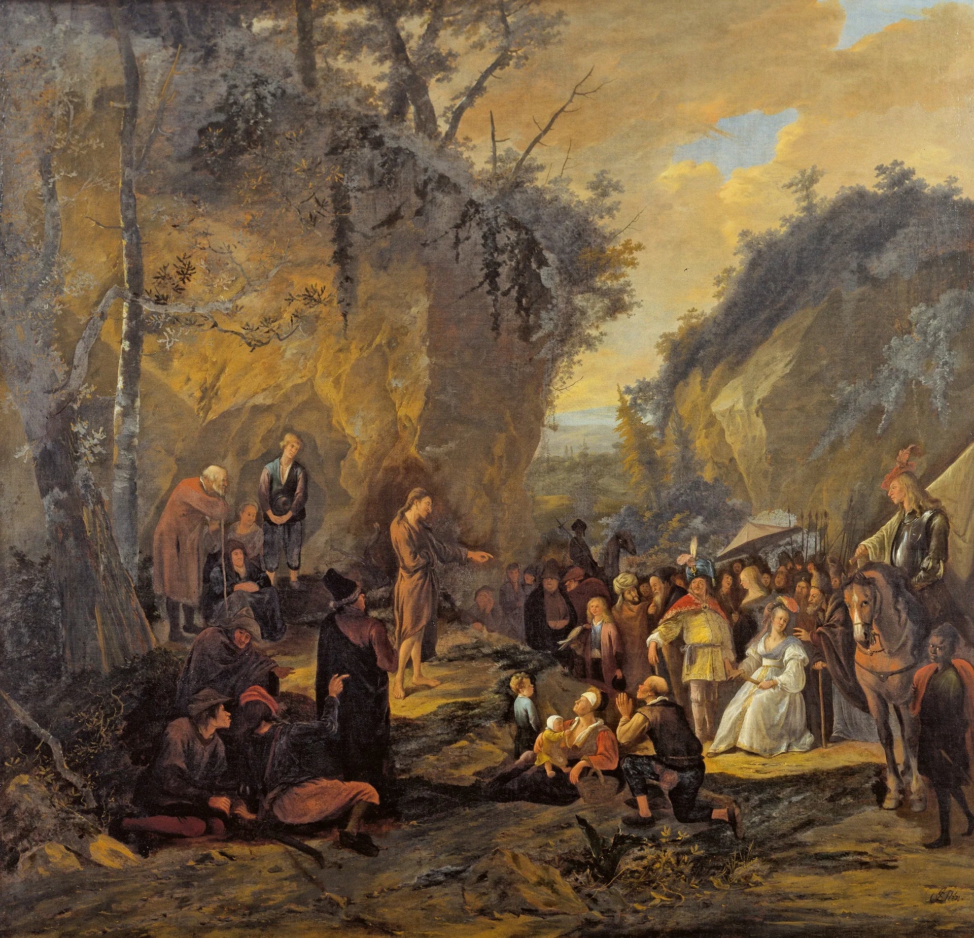 Jean-Baptiste prêchant - Jan Steen image 1 reproduction artisanale de tableau