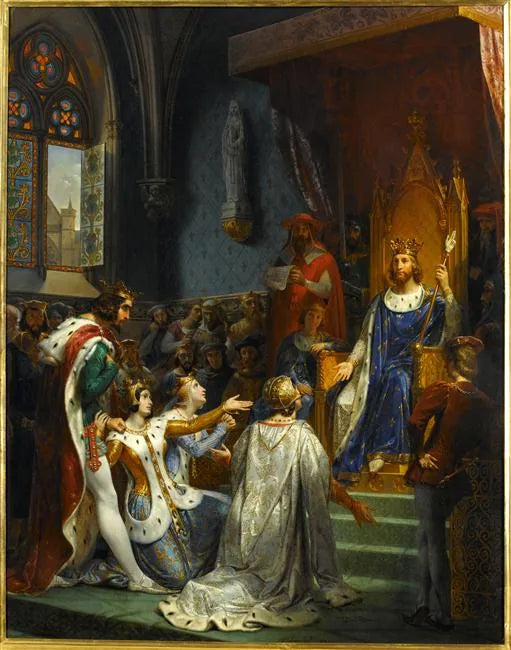 Jean II reçoit la soumission de Charles II de Navarre - Merry-Joseph Blondel image 1 copie peinte à la main à l’huile