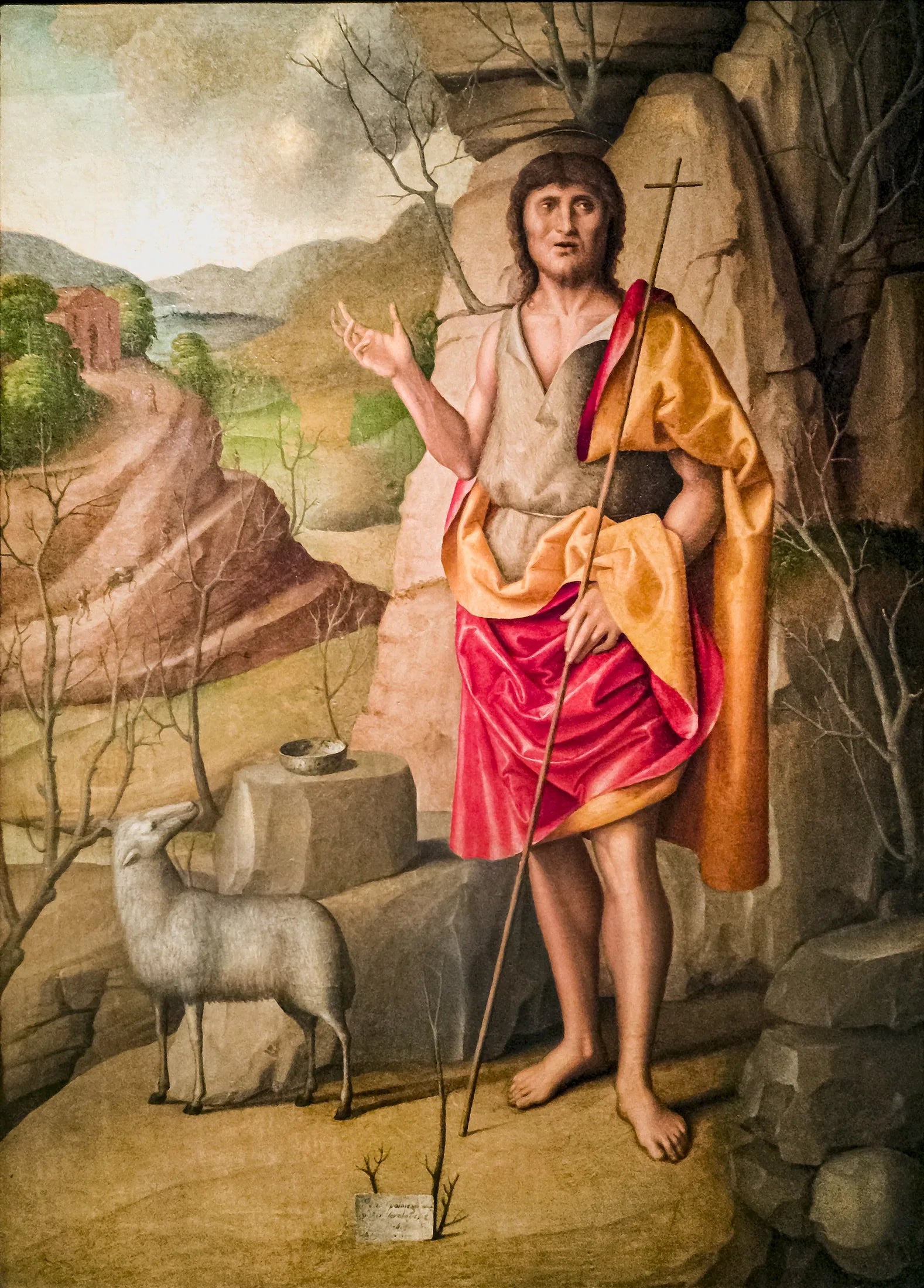 Jean le Baptiste dans un paysage - Marco Palmezzano image 1 copie peinte à la main à l’huile