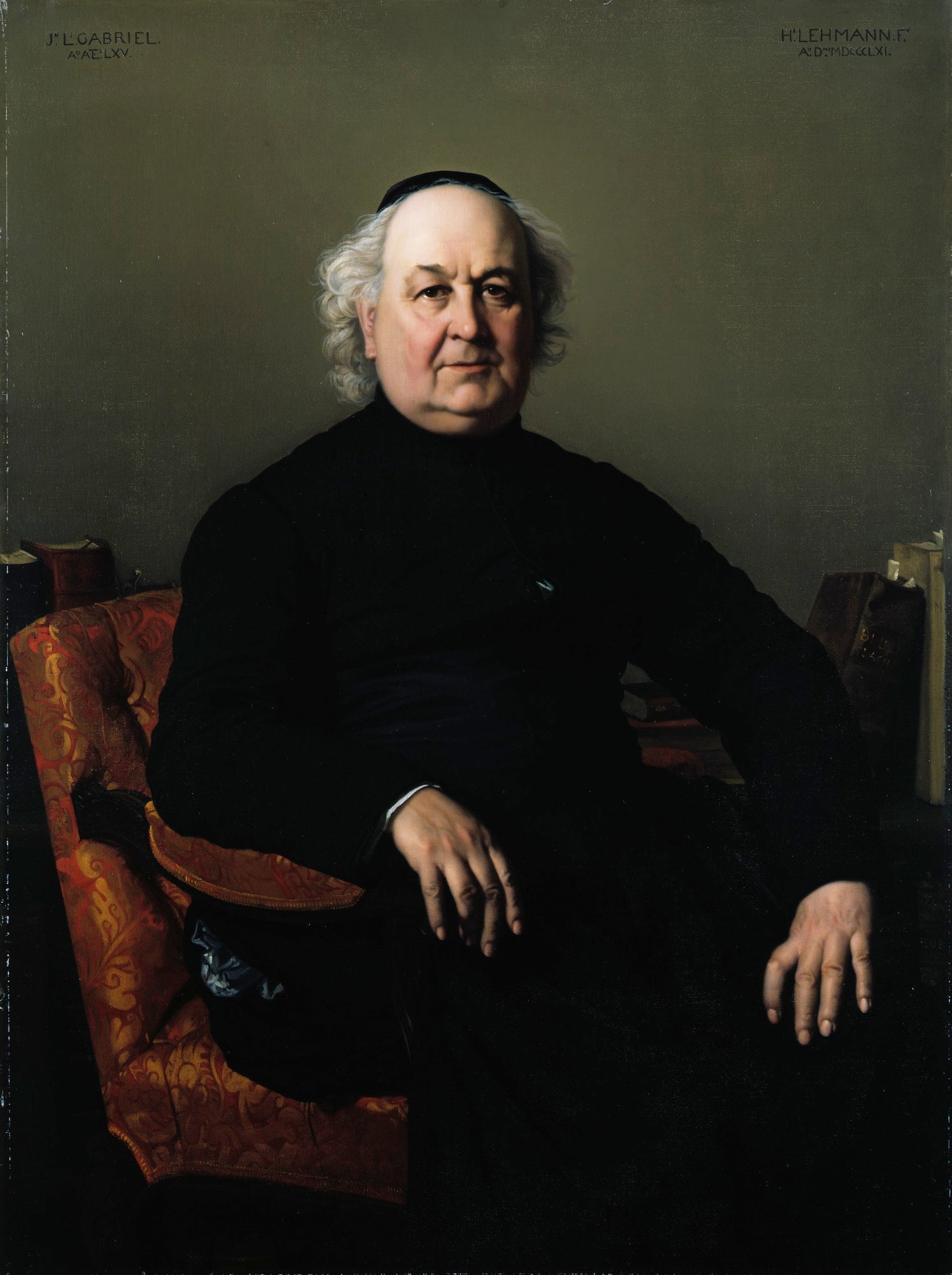 Jean Louis Gabriel, Recteur de Saint Merri - Henri Lehmann image 1 copie de tableau peinte à la main