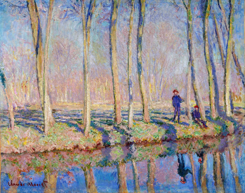 Jean-Pierre Hoschedé et Michel Monet au bord de l'Epte - Claude Monet