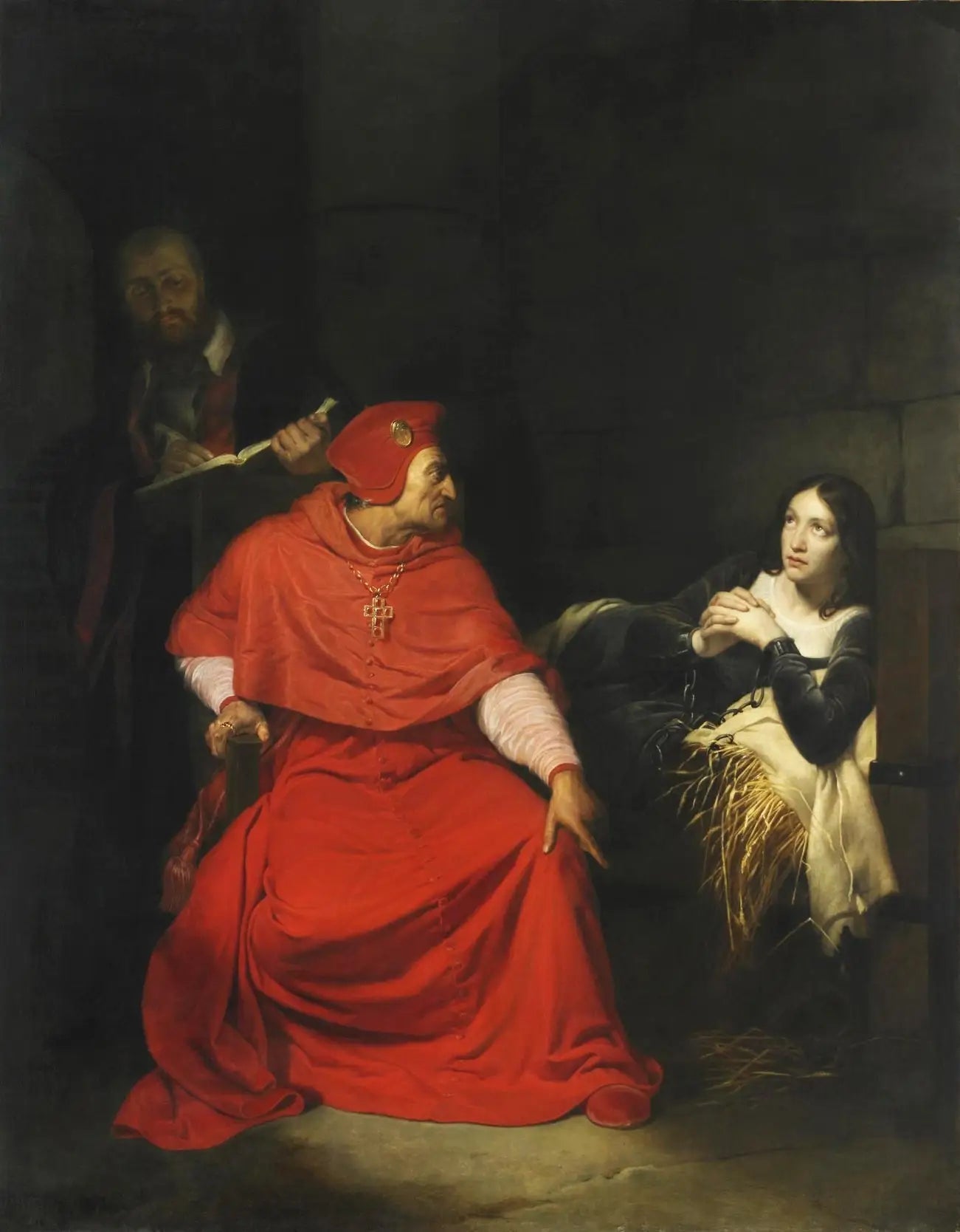 Jeanne d'Arc, malade, est exposée dans sa prison par le cardinal de Winchester - Paul Delaroche image 1 reproduction d’œuvre d’art à l’huile