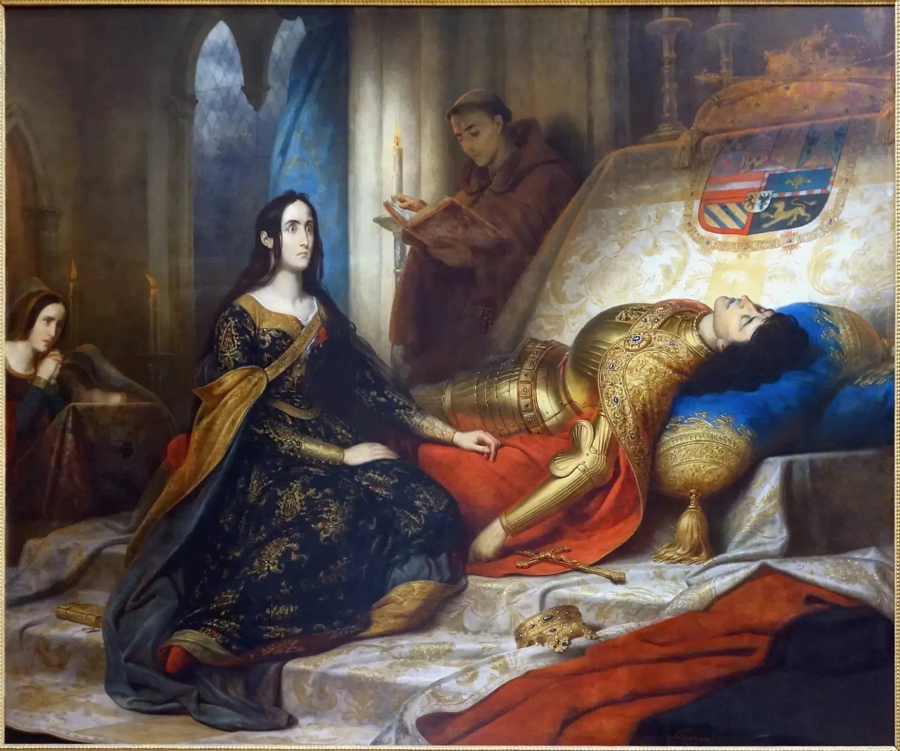 Jeanne la folle attendant la résurrection de Philippe le Beau son mari - Charles de Steuben image 1 copie peinte à la main à l’huile