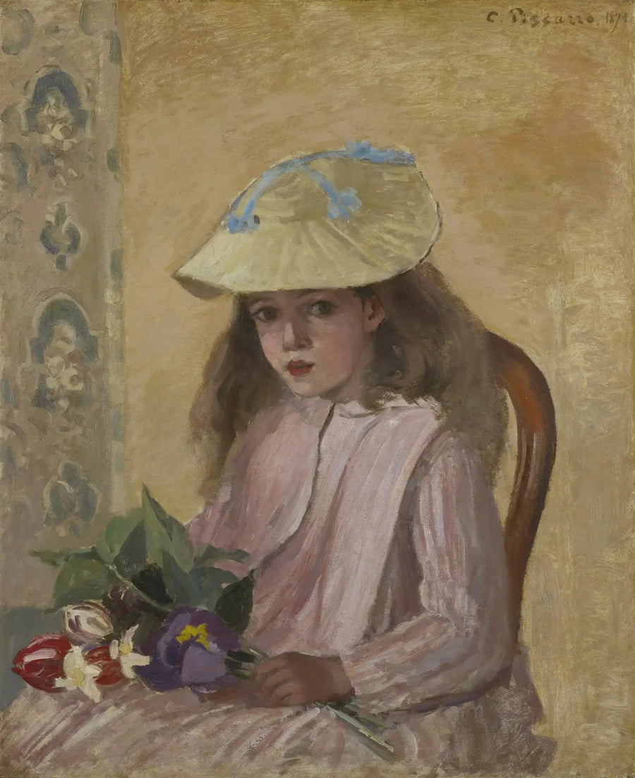 Jeanne Pisarro dit Minette au bouquet - Camille Pissarro