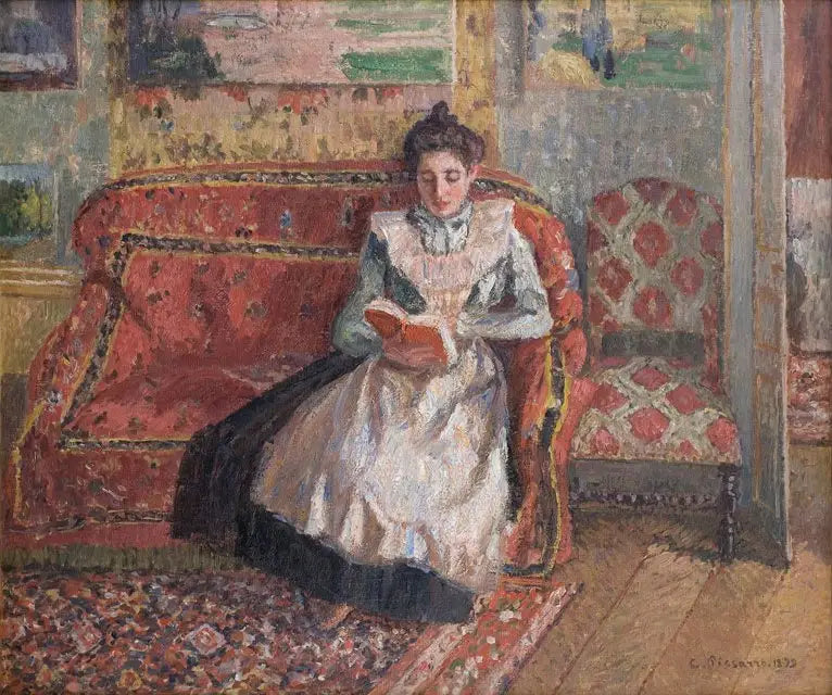 Jeanne Pissarro dit Cocotte, lisant - Camille Pissarro