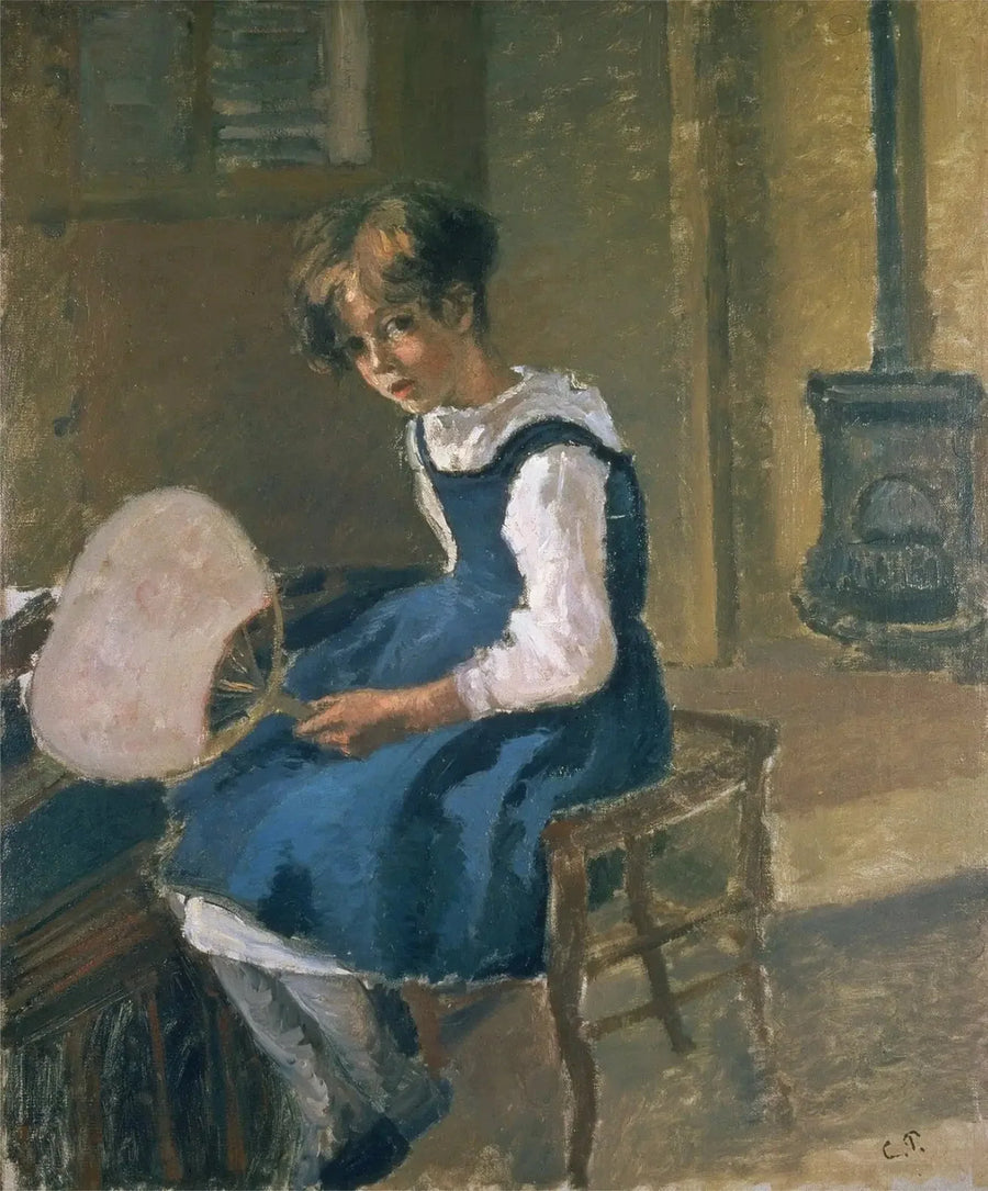 Jeanne Pissarro dite Minette tenant un éventail - Camille Pissarro