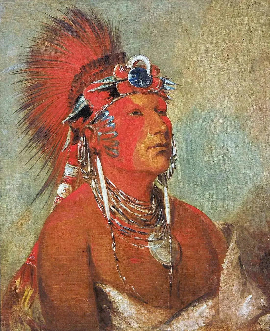 Jee-hé-o-hó-shah, Ne peut être renversé, un guerrier - George Catlin image 1 copie de tableau peinte à la main