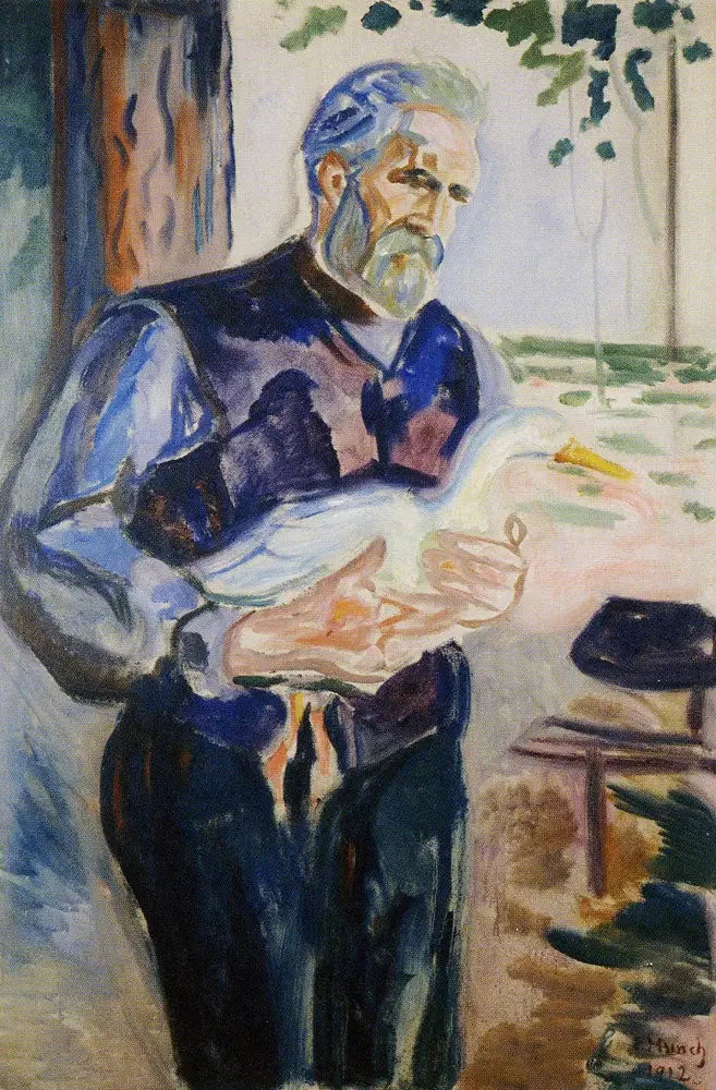 Jensen avec un canard - Edvard Munch image 1 reproduction artisanale de tableau