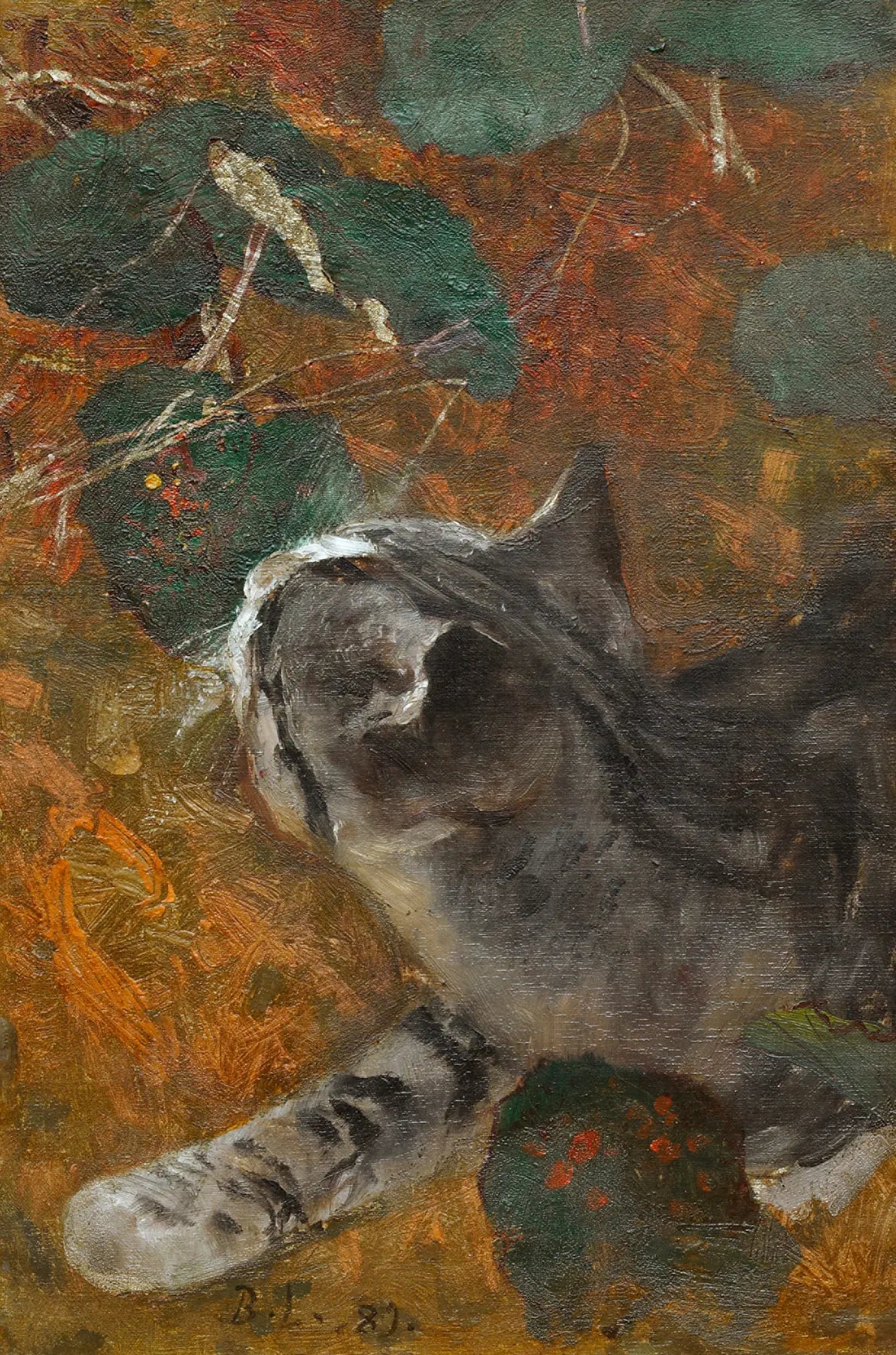 Jeppe le chat - Bruno Liljefors image 1 copie de tableau peinte à la main