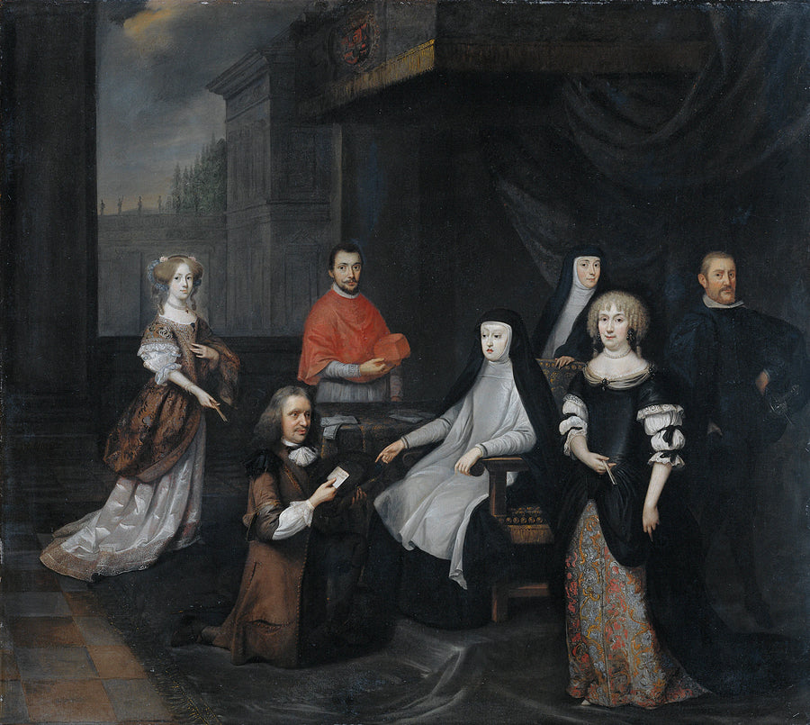 Jérôme van Beverningk (1614-90). L'ambassadeur extraordinaire des Pays-Bas est reçu en audience secrète par la reine régente d'Espagne Marie-Anne d'Autriche, le 2 mars 1671. - Caspar Netscher