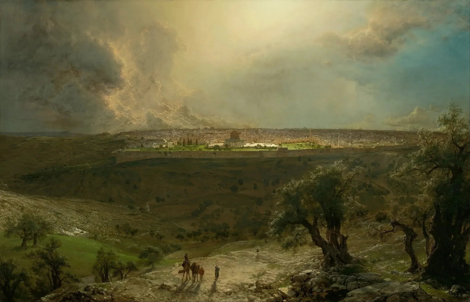 Jérusalem du mont des Oliviers - Frederic Edwin Church image 1 reproduction artisanale de tableau