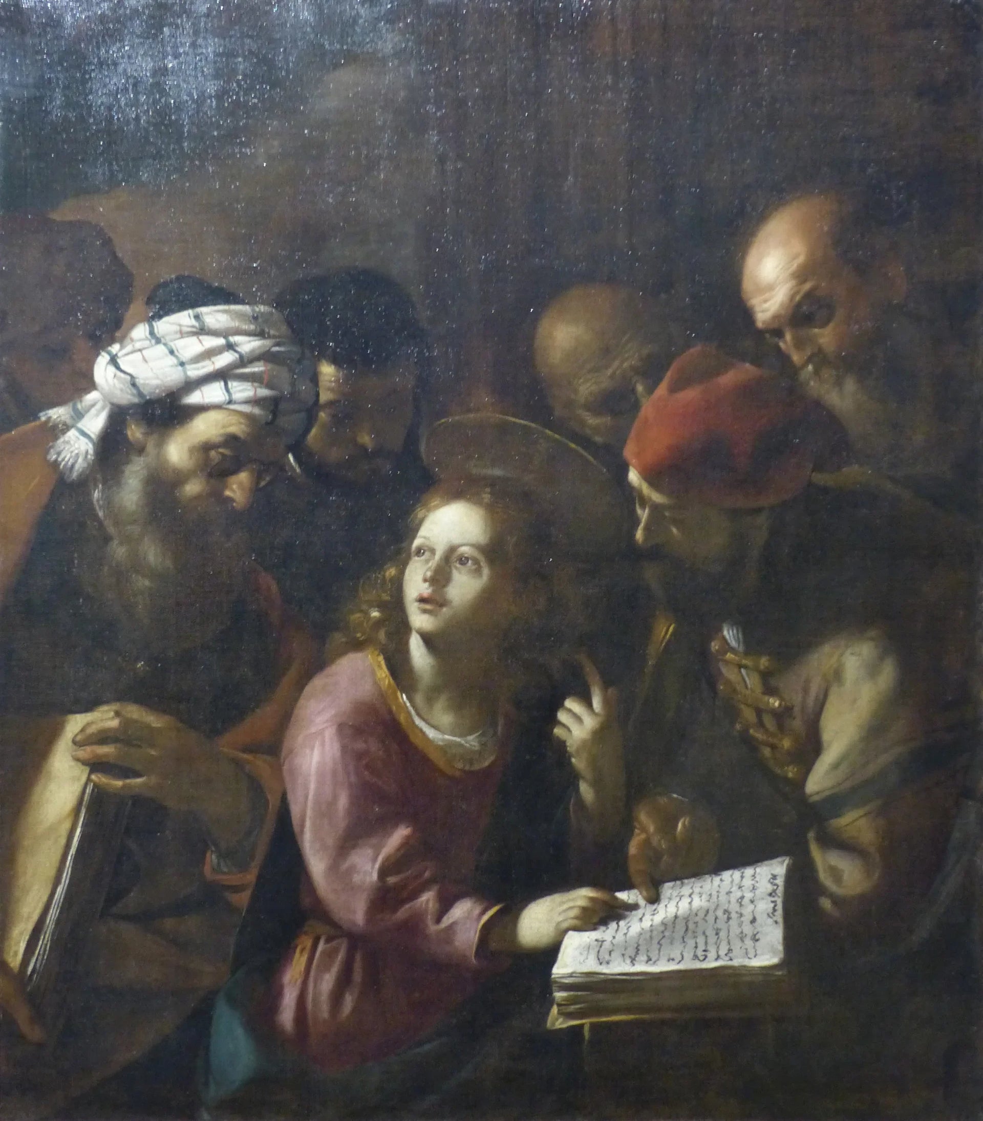 Jésus au milieu des docteurs - Mattia Preti image 1 tableau peint à l’huile sur toile