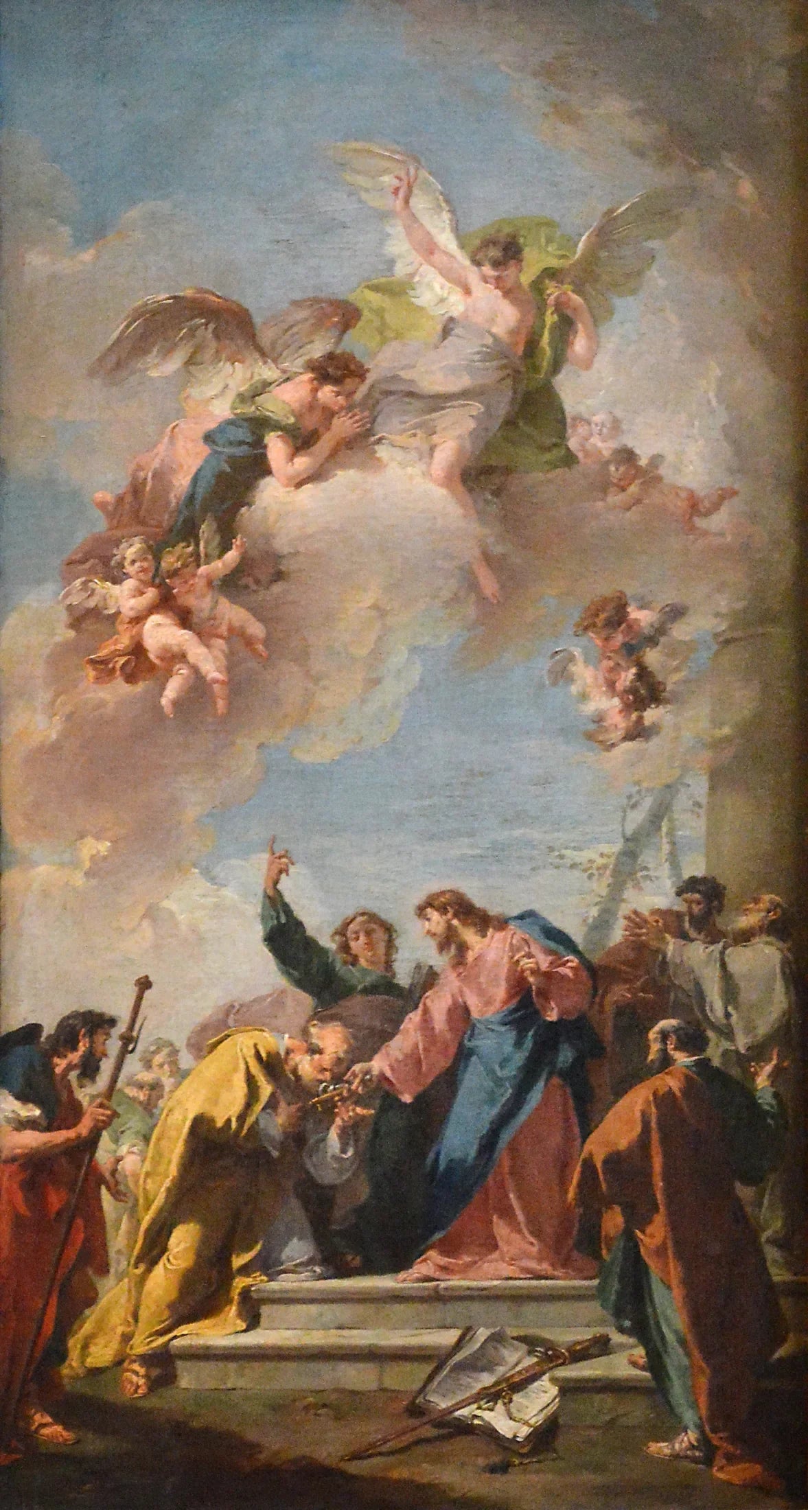 Jésus-Christ donnant les clefs du paradis à saint Pierre - Giovanni Battista Pittoni image 1 reproduction réalisée par Alpha Reproduction