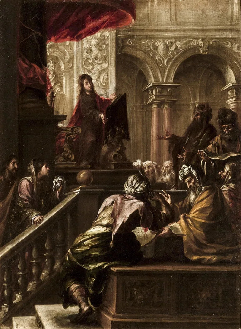 Jesús disputando con los doctores en el templo - Juan de Valdés Leal image 1 reproduction d’œuvre d’art à l’huile