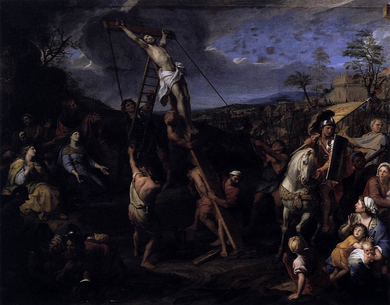 Jésus élevé en croix - Charles Le Brun image 1 tableau peint à l’huile sur toile