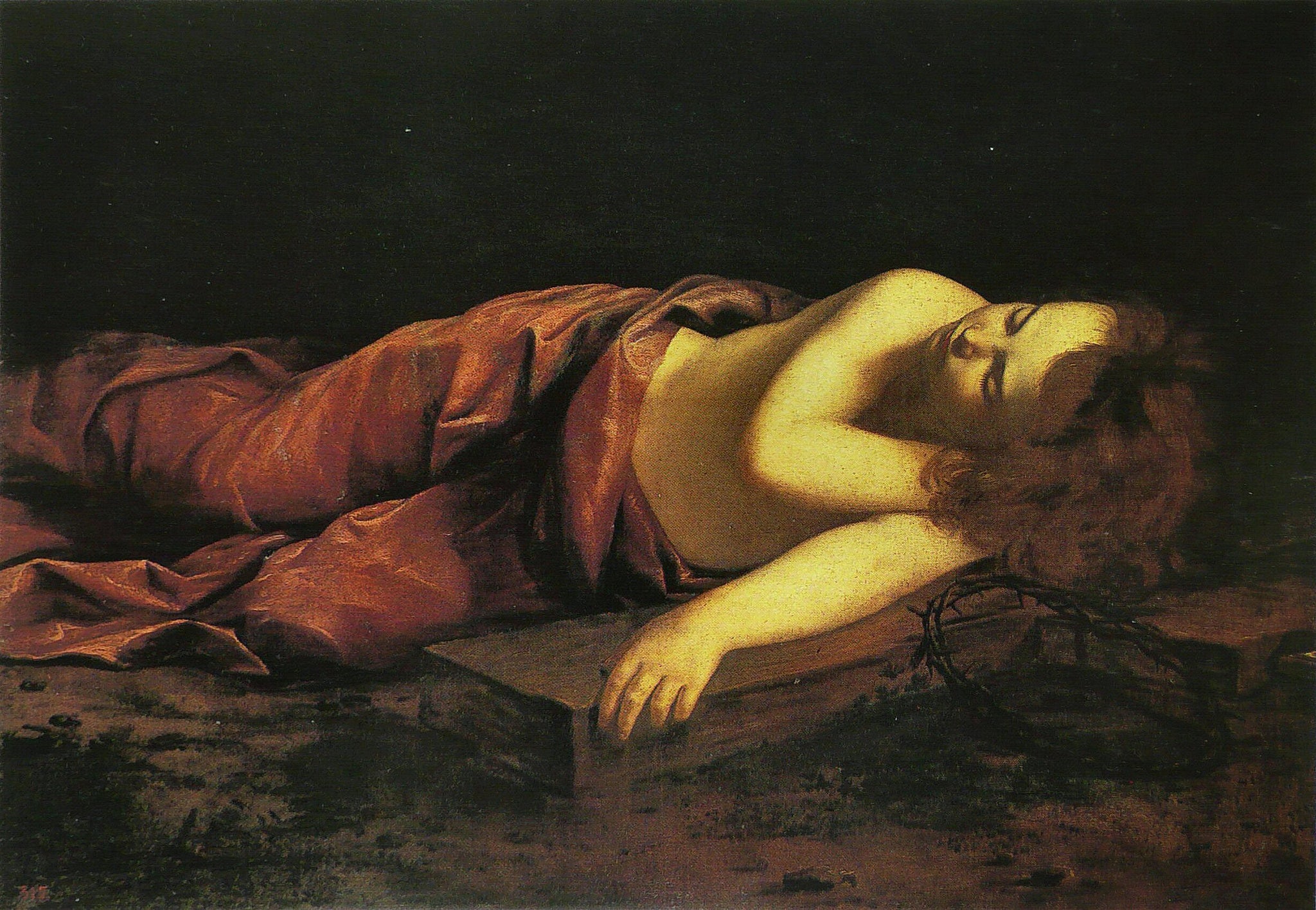 Jésus endormi sur la croix - Orazio Gentileschi image 1 tableau peint à l’huile sur toile