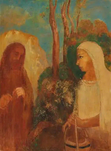 Jésus et la Samaritaine - Odilon Redon image 1 reproduction de peinture à l’huile