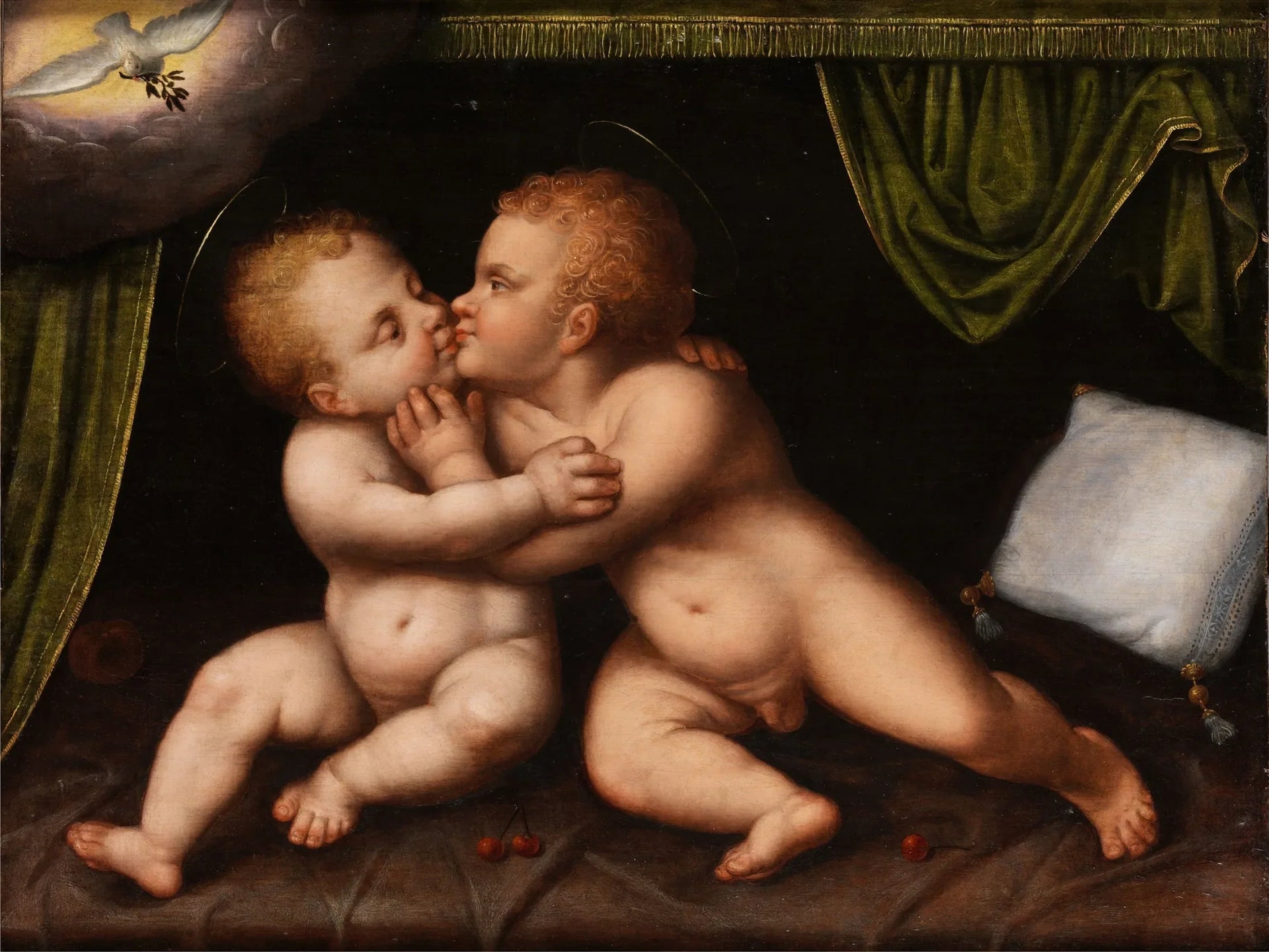 Jésus et saint Jean Baptiste enfants - Joos van Cleve image 1 tableau peint à l’huile sur toile