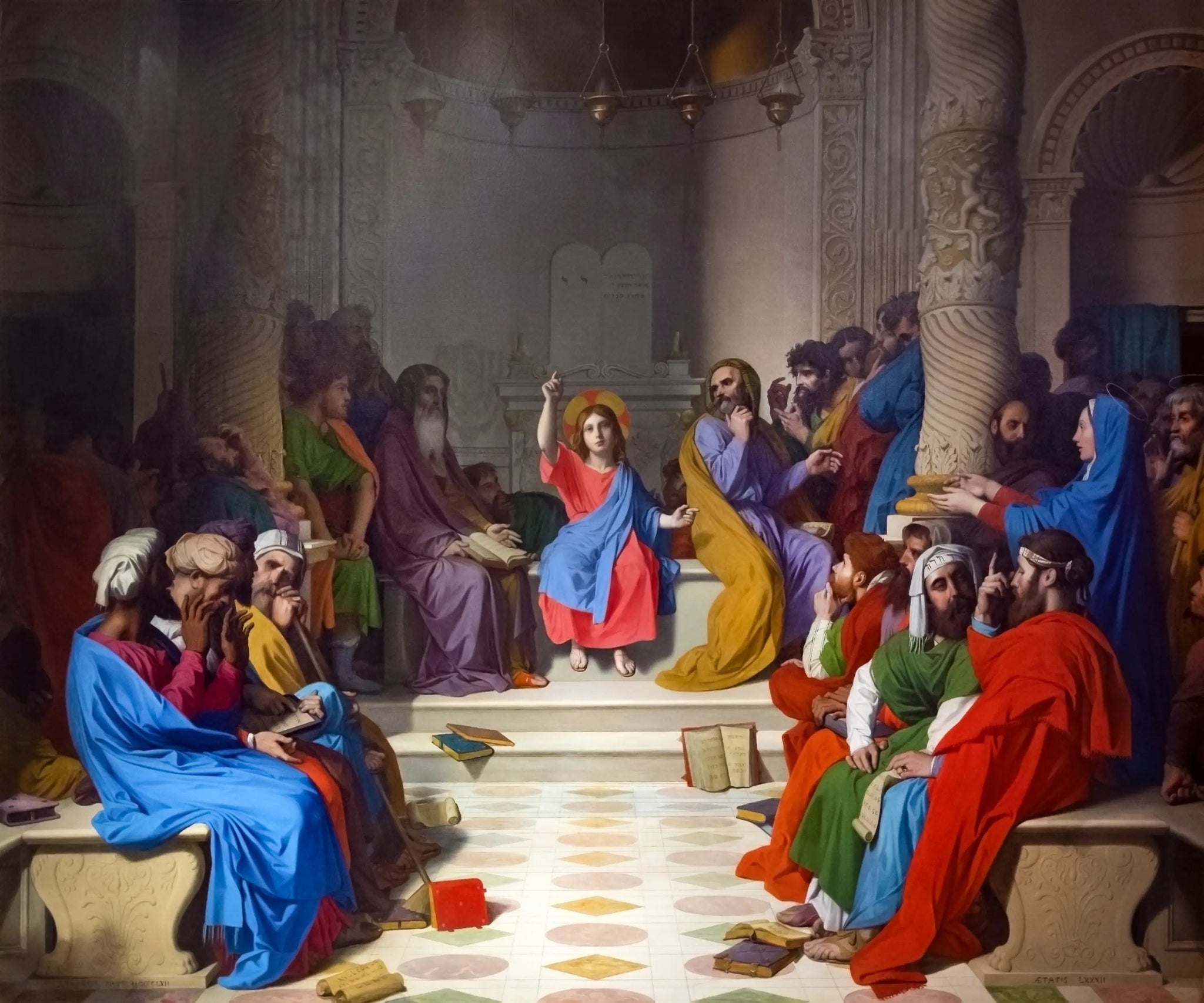 Jésus parmi les docteurs - Jean-Auguste-Dominique Ingres image 1 reproduction de peinture à l’huile