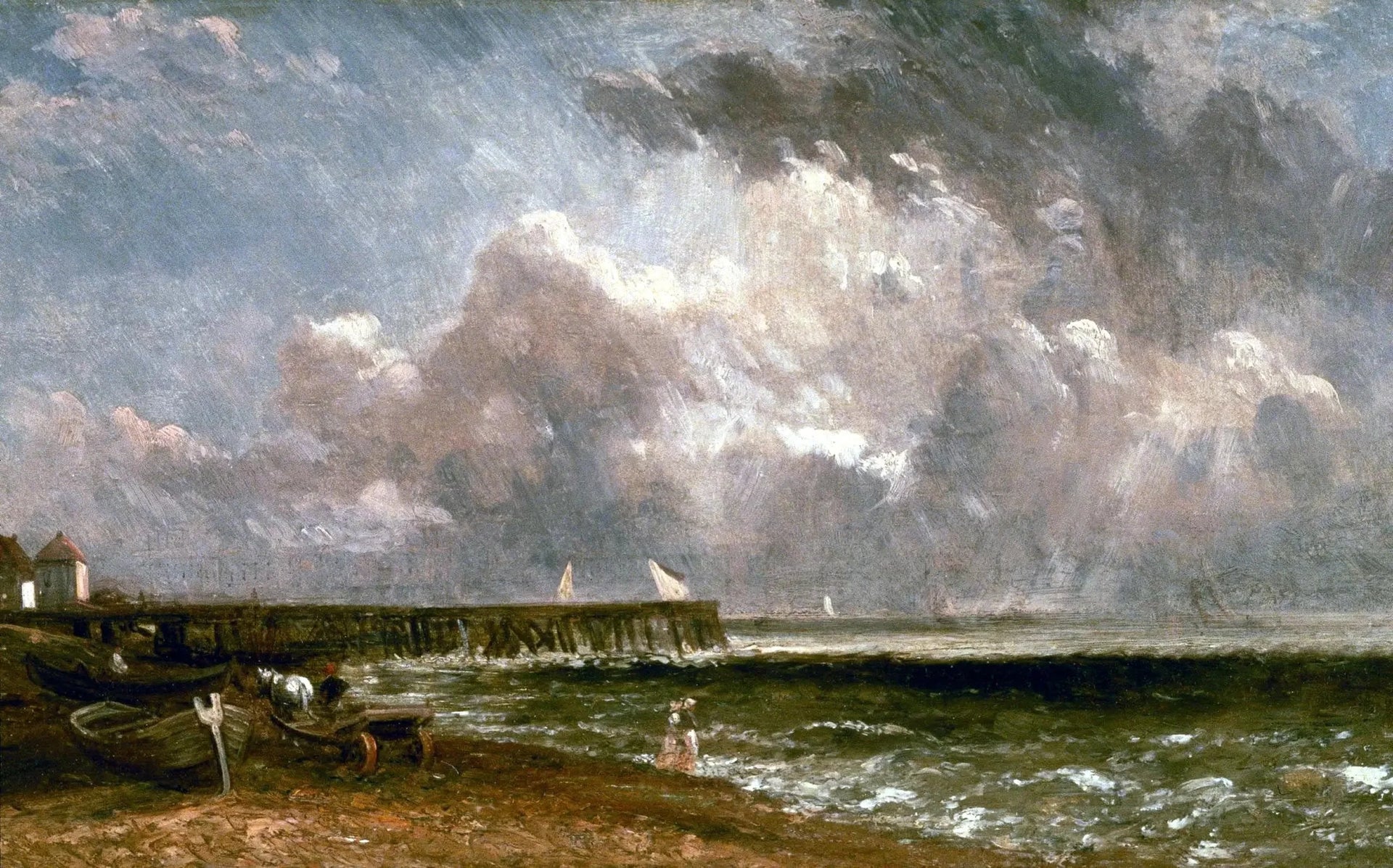 Jetée de Yarmouth - John Constable image 1 reproduction de peinture à l’huile