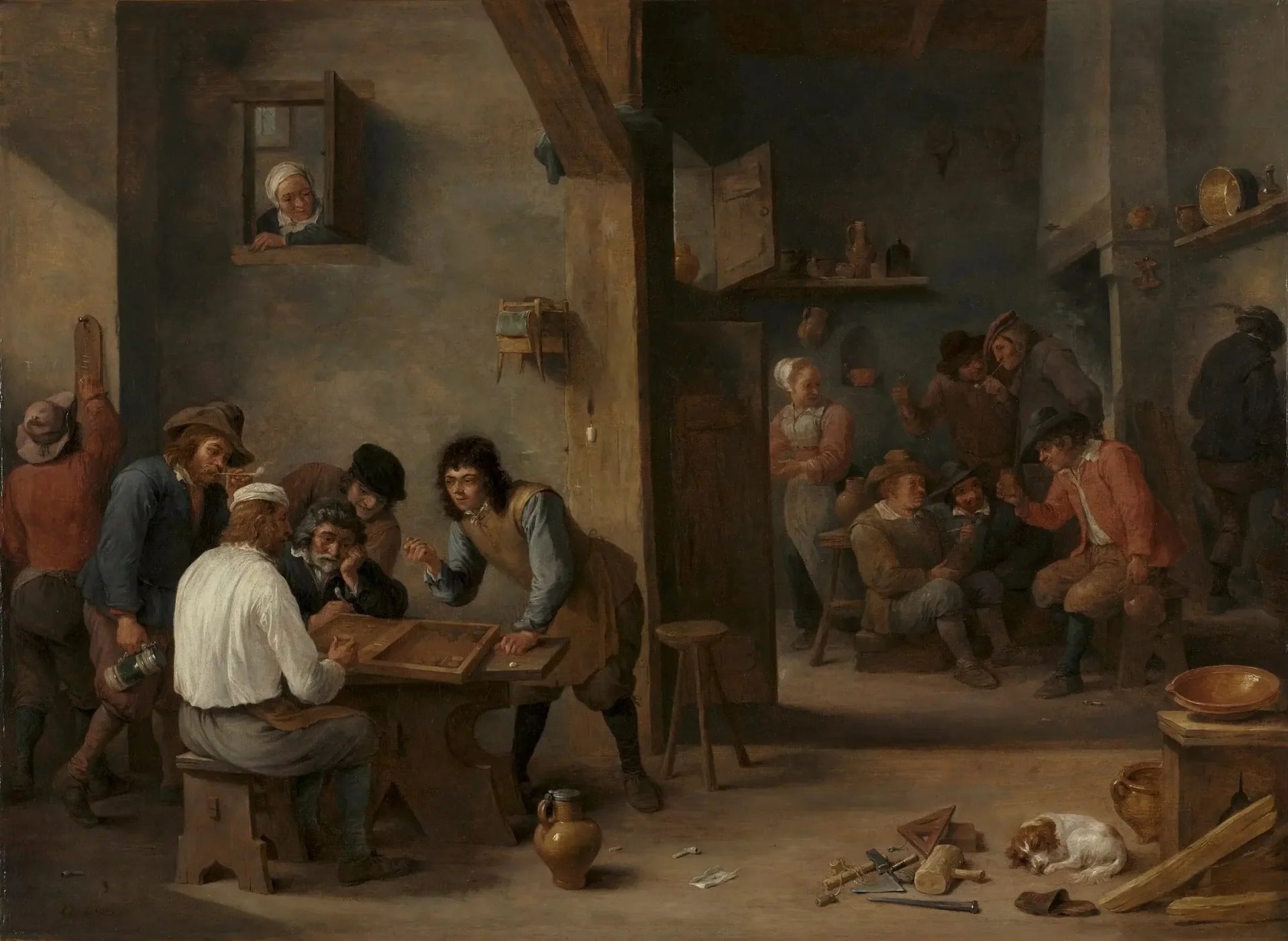 Jeu de backgammon - David Teniers le Jeune image 1 copie peinte à la main à l’huile