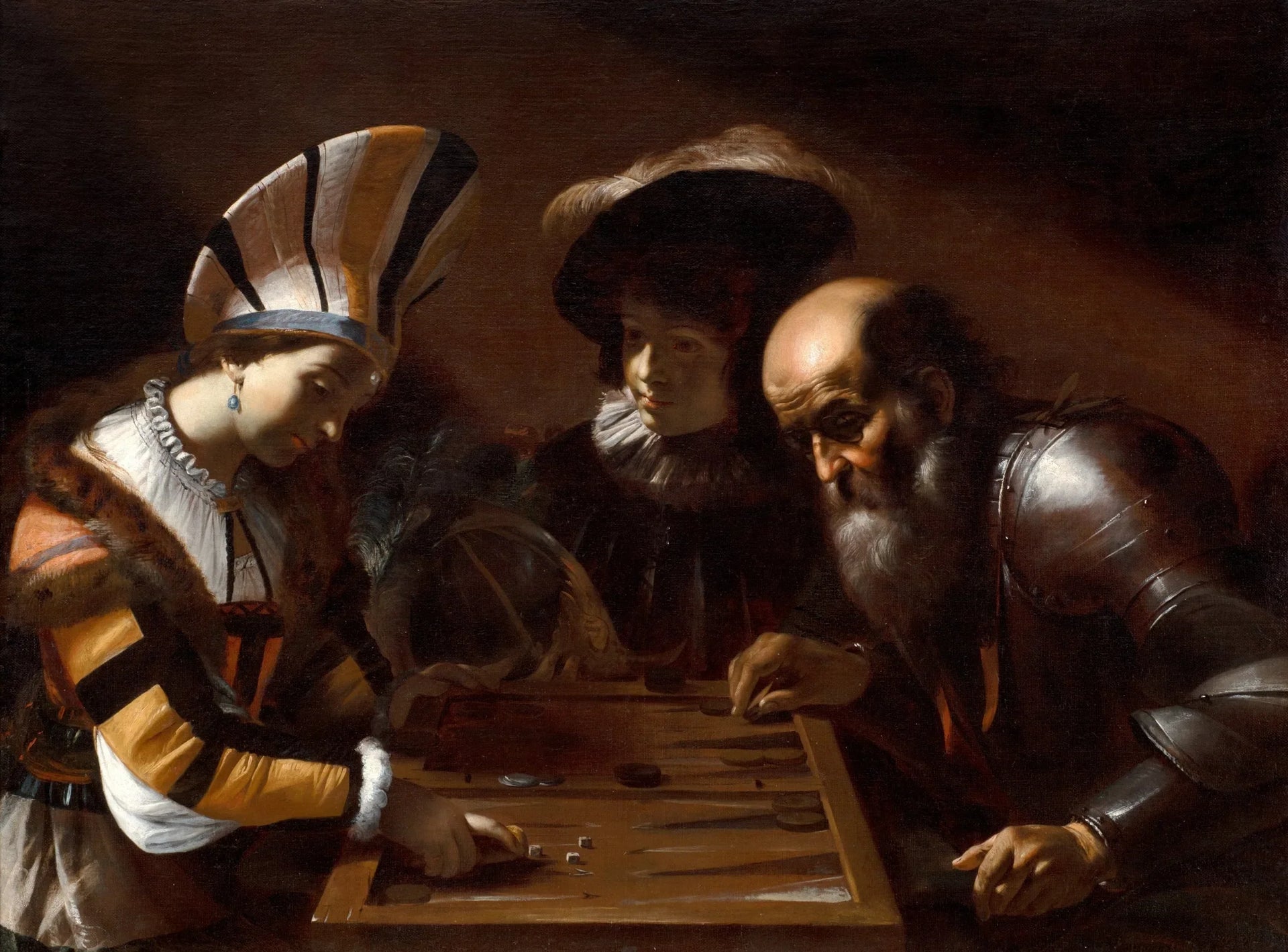 Jeu de backgammon - Mattia Preti image 1 reproduction artisanale de tableau