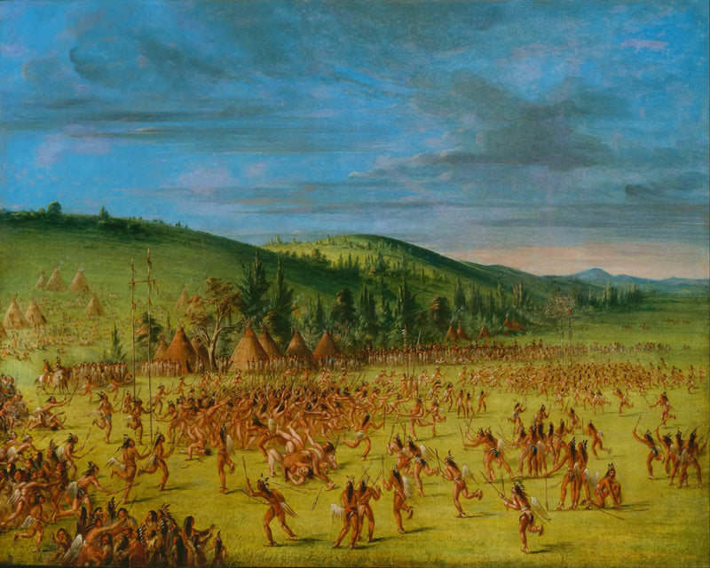 Jeu de balle des Choctaws : Ball Up - George Catlin